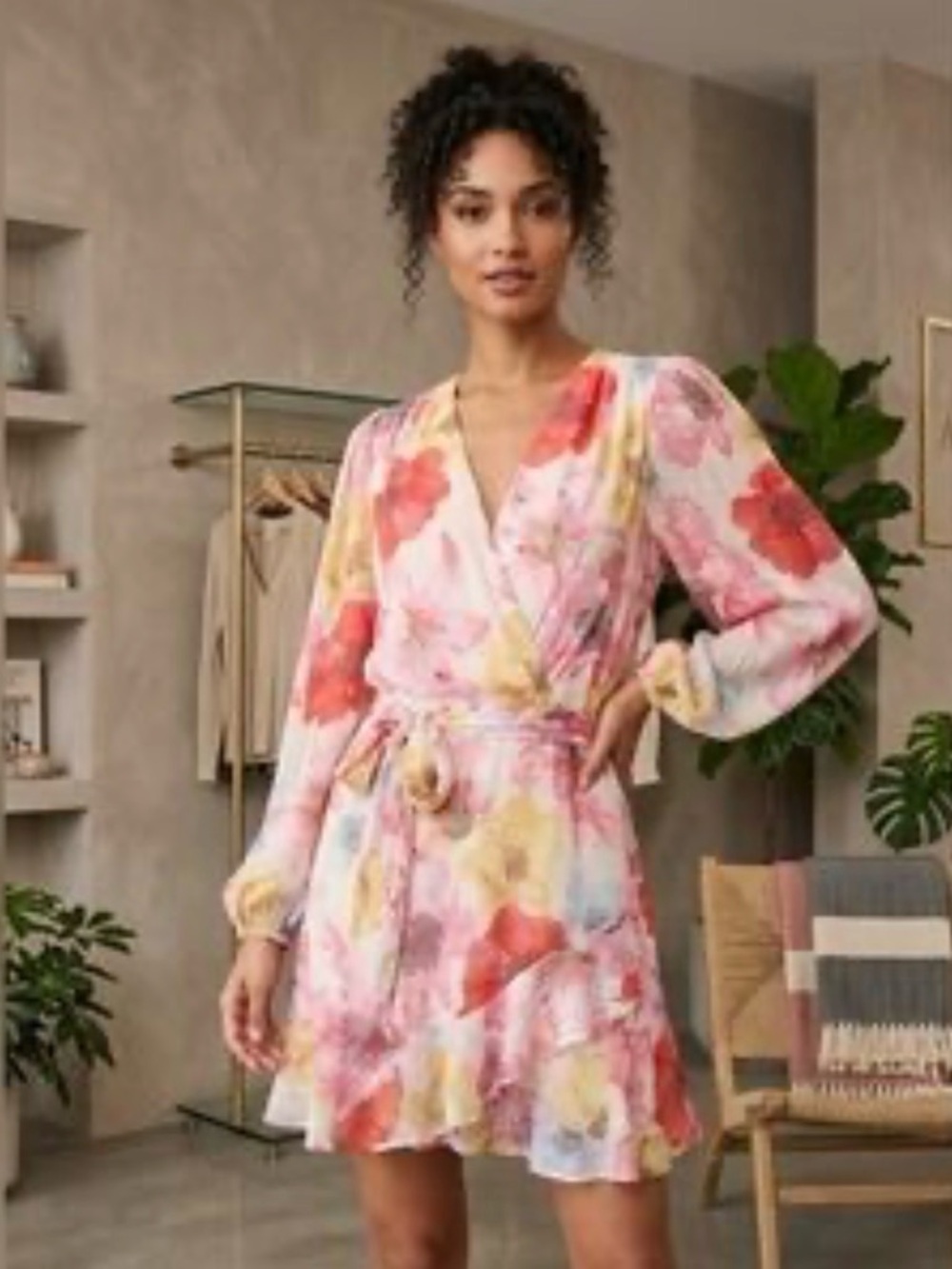 🌸NWT ALEX MARIE FLORAL WRAP DRESS LONG SLEEVE SIZE 8🌸